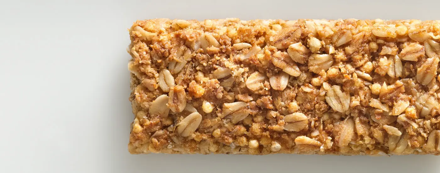 Close-up of an unwrapped Nature Valley crunchy bar.