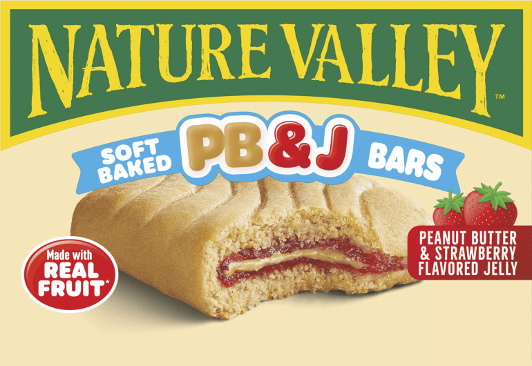 Nature Valley Soft Baked PB&J bars made with real fruit jelly